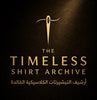 Logo of 'The Timeless Shirt Archive' with a stylized shirt icon on a dark background.